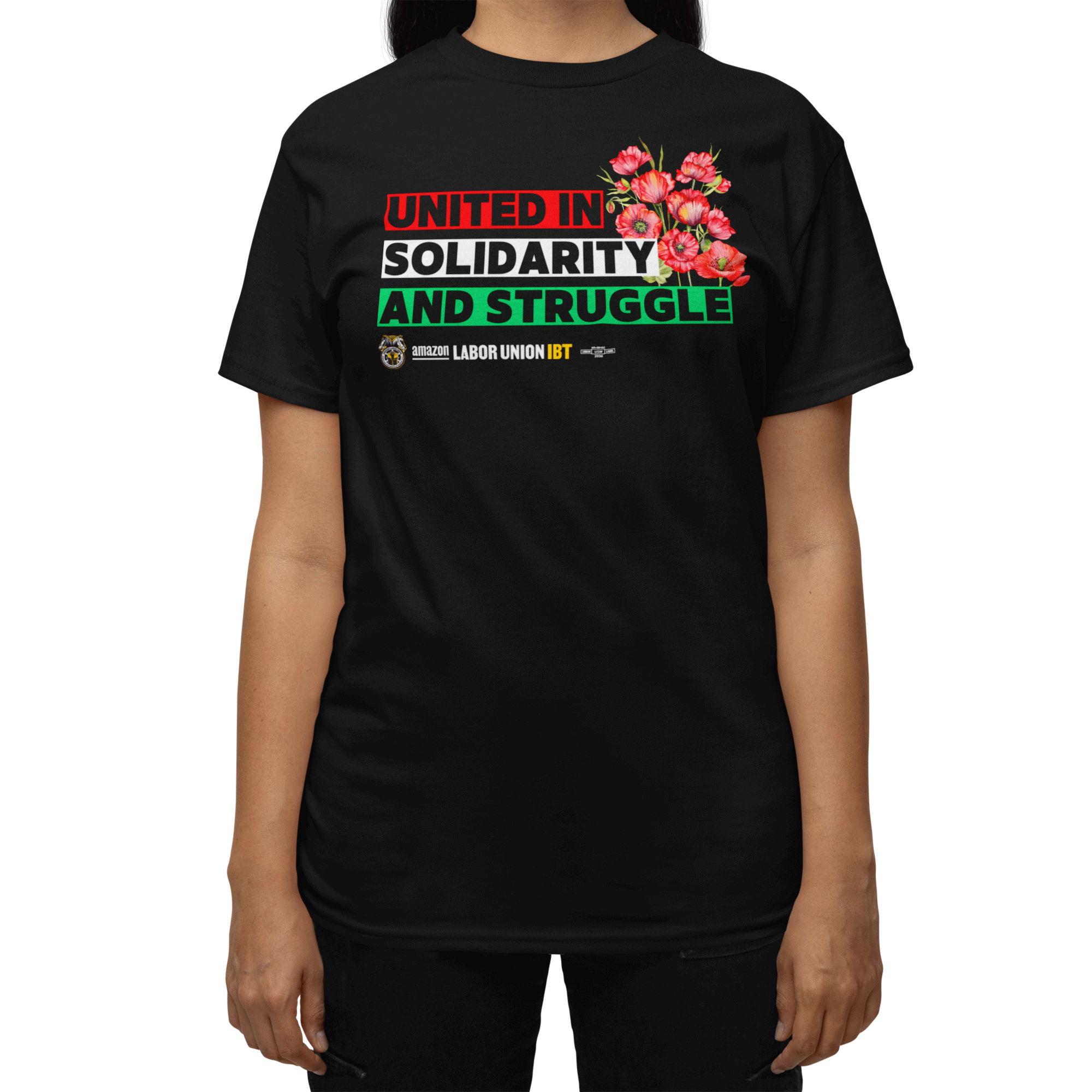 person in a black t-shirt